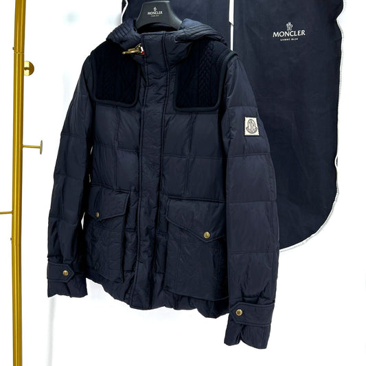 Moncler Gamma Blue Padded Hooded Jacket Navy 1 121183853