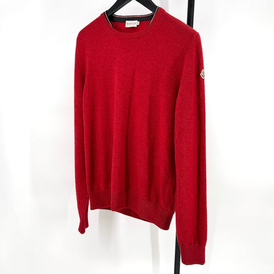 Moncler Logo Patch Long Sleeve Knit Red 121600201