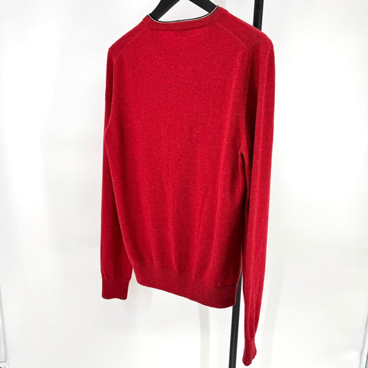 Moncler Logo Patch Long Sleeve Knit Red 121600201