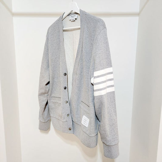 Thom Browne 4-Bar Loopback V-Neck Cardigan L502881 123777723
