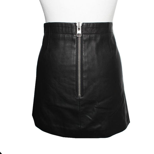 กระโปรงสั้นหนังแกะสีดำ All Saints ไซส์ 44, 55
