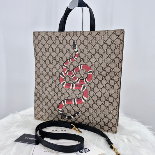 Gucci Snake GG Supreme Tote Bag & Shoulder Bag 450950 124139959