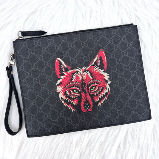 กระเป๋าคลัตช์ Gucci Supreme GG สีดำ (547084)