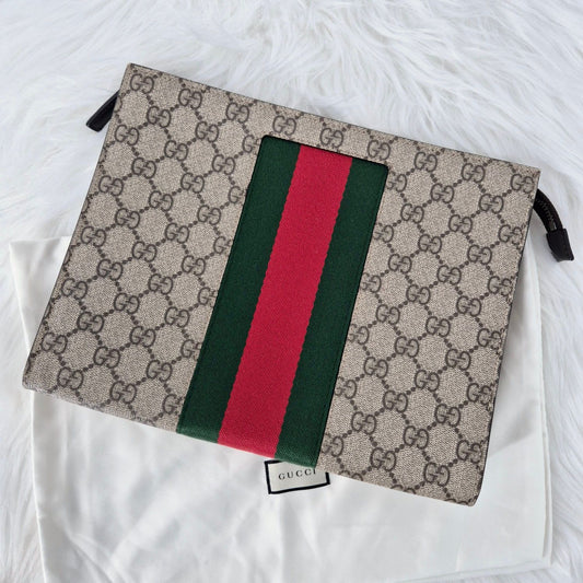 Gucci Web GG Supreme Clutch Bag 475316 125110201