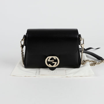 Gucci Schulter-Umhängetasche mit ineinandergreifender Kette 607720 - Schwarz