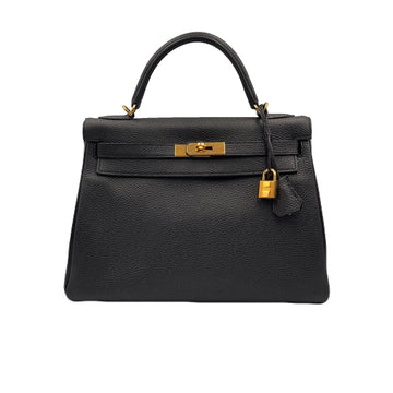Hermes Kelly 32 Black Gold Hardware 4HH0622 130010801