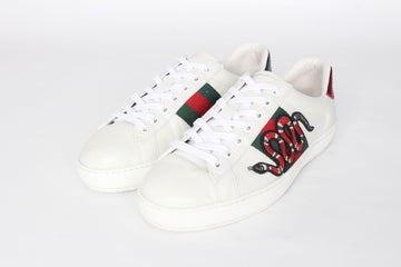 Gucci Snake Embroidered Ace Sneakers 5.5 133638351
