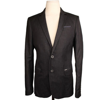Diesel Black Linen Men's Jacket 48 26810736