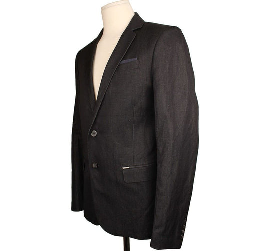 Diesel Black Linen Men's Jacket 48 26810736