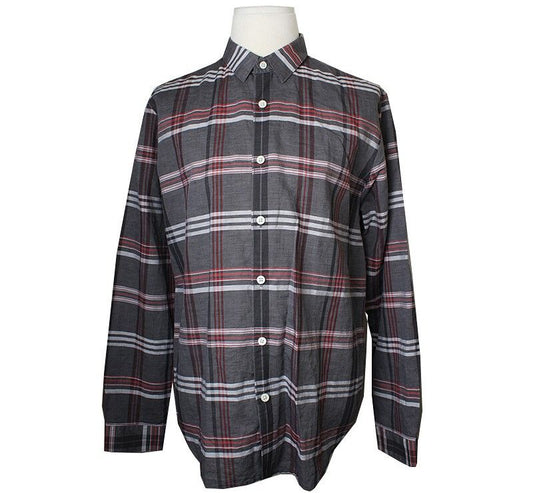 Theory Men's Check Linen Blend Shirt L 100 39034392