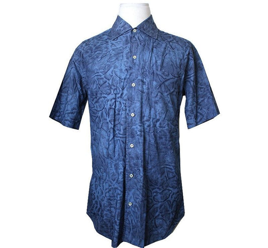 Aigner Blue Cotton Short Sleeve Men's Shirt 100 40015166