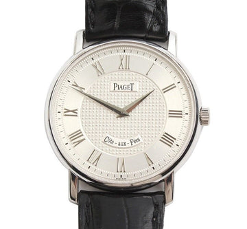 Piaget 750 White Gold Black Wani Band Men's Watch 90035 845612 42824552