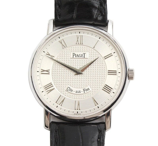 Piaget 750 White Gold Black Wani Band Men's Watch 90035 845612 42824552