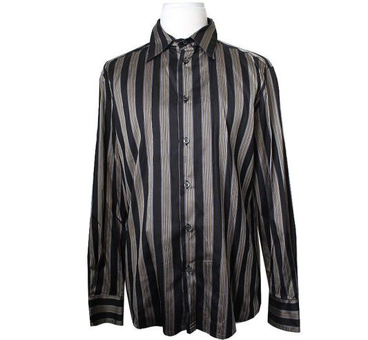 Roberto Cavalli Men's Striped Silk Shirt 105 43521716