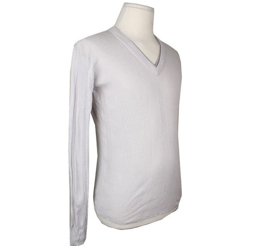 Joseph Men's Light Grey Double Collar Ribbed Top 48 26810508