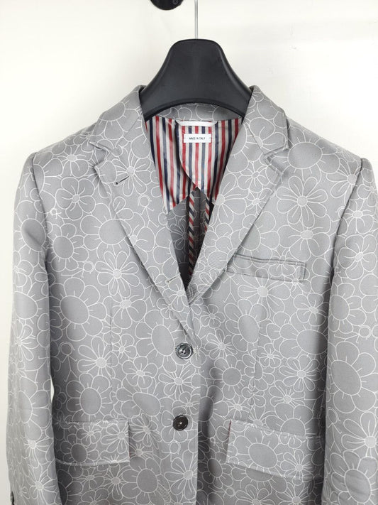 Thom Browne Floral Pattern Print Silk Half Lining Classic Jacket 08109035 4646 61413169
