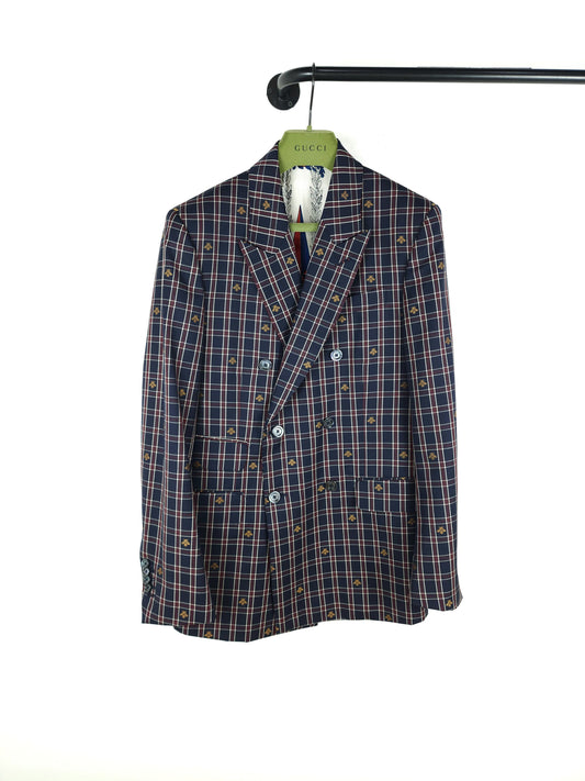 Gucci Bee Check Double Blazer Jacket 443884 6068 78840564