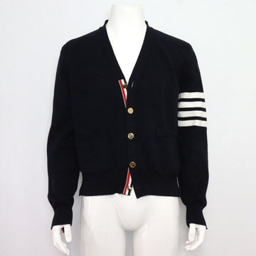 Thom Browne Navy Milano Stitch Diagonal Trim Gold Button Cardigan MKC171A aa45645 123774172