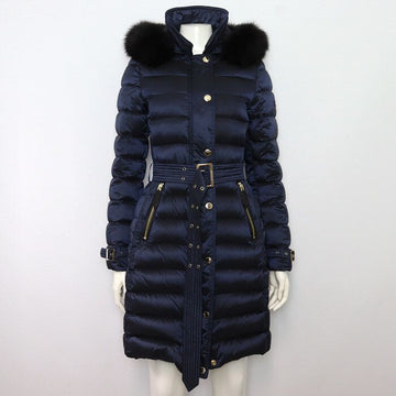 Burberry London Fox Fur Trimmed Hooded Down Belted Field Women's Puffer Jacket 4041297 131287661