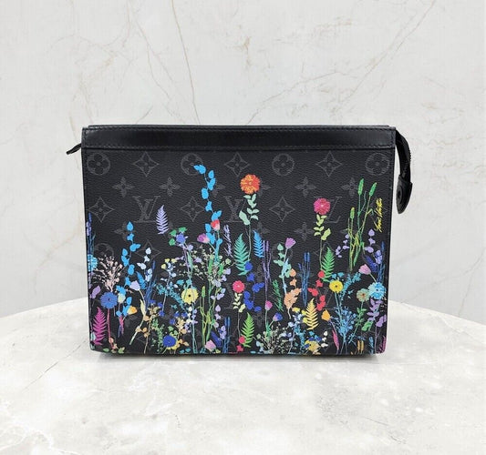Louis Vuitton Monogram Eclipse Flower Pochette Clutch Bag M69053 123908407