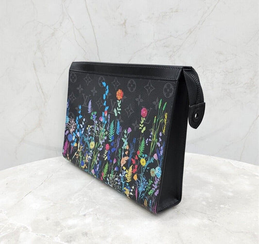 Louis Vuitton Monogram Eclipse Flower Pochette Clutch Bag M69053 123908407