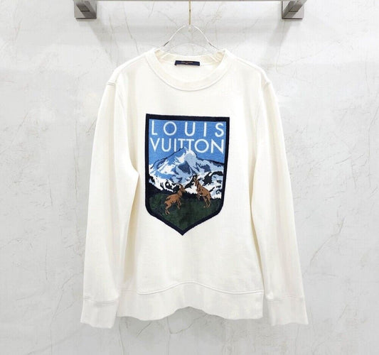 Louis Vuitton Ivory Dear Mountain Embroidered Patch Sweatshirt - SKU 124284195