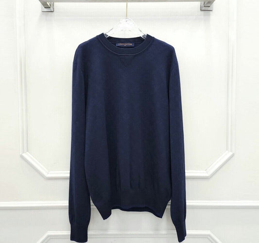 Louis Vuitton Navy Monogram Crewneck Knit 78098625