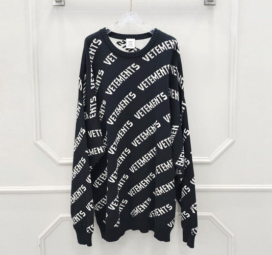 vetements Multi Logo Oversized Sweater Knit 53220189