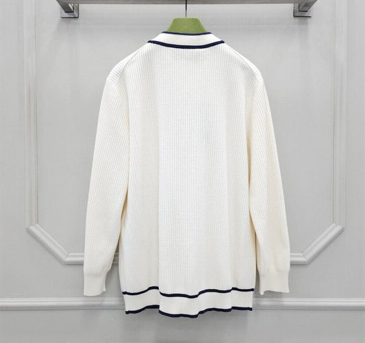 Gucci Ribbed Cotton Wool Blend Cardigan 92539491