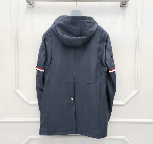 Thom Browne Leather Arm Band Hooded Jacket 75995489