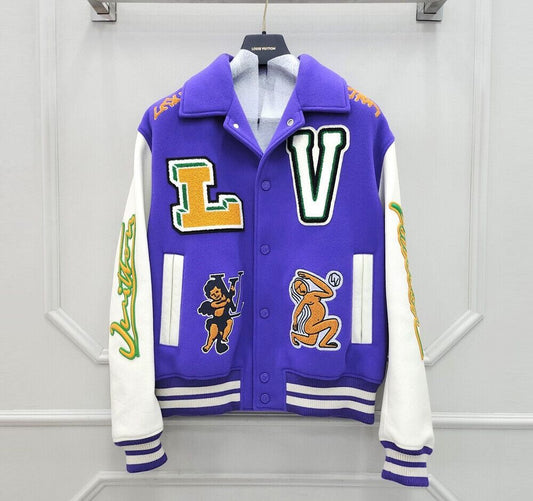 Louis Vuitton Multi Crest Leather Varsity Jacket 70366437