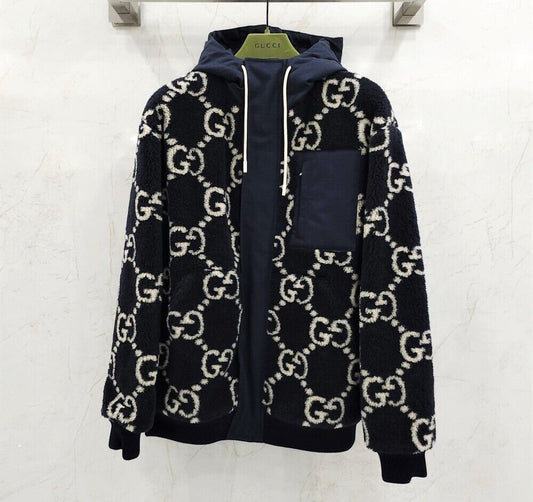 Gucci Fuzzy Fabric Jacquard Hood Jacket SKU91425 123522717