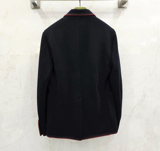 Gucci GG Logo Embroidered Navy Blazer Jacket 590578 122556079