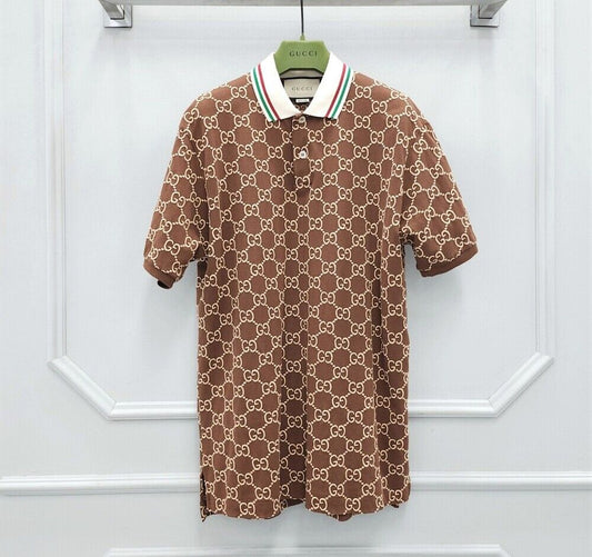 Gucci Brown Stretch Cotton Polo Shirt 81095915