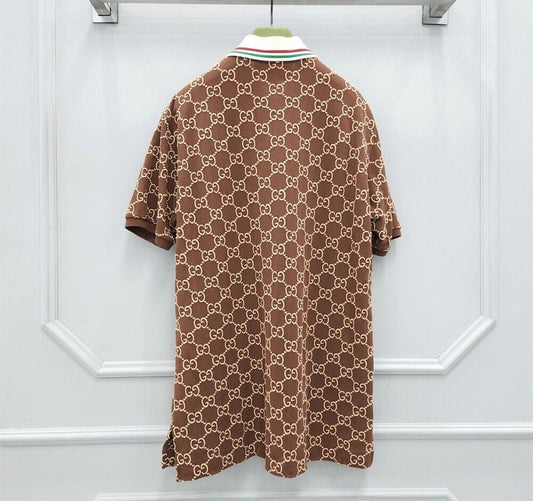 Gucci Brown Stretch Cotton Polo Shirt 81095915