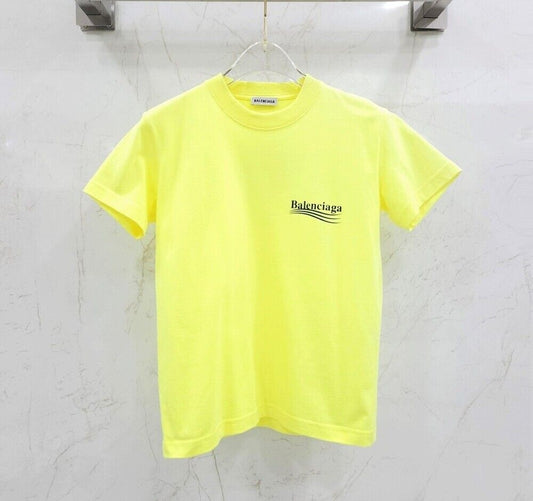 Balenciaga Neon Wave Logo Print Short Sleeve T-shirt SKU123 123905645