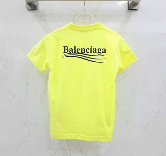 Balenciaga Neon Wave Logo Print Short Sleeve T-shirt SKU123 123905645