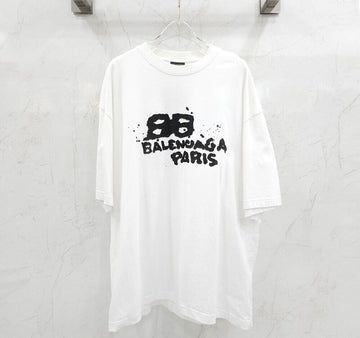 Balenciaga White Hand-drawn Printing Short-sleeve T-shirt - SKU 123905661