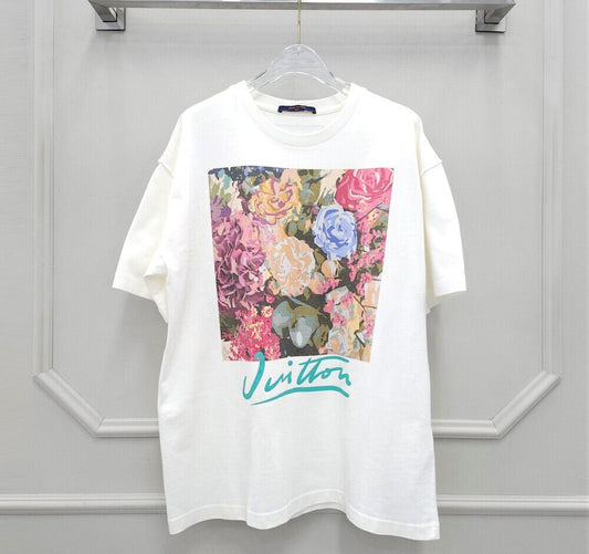 Louis Vuitton v V Flower Tapestry Print Short Sleeve T-Shirt 101955651