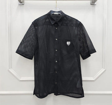Dior Heart Logo Mesh Short Sleeve Shirt 93102663