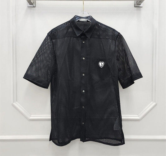 Dior Heart Logo Mesh Short Sleeve Shirt 93102663
