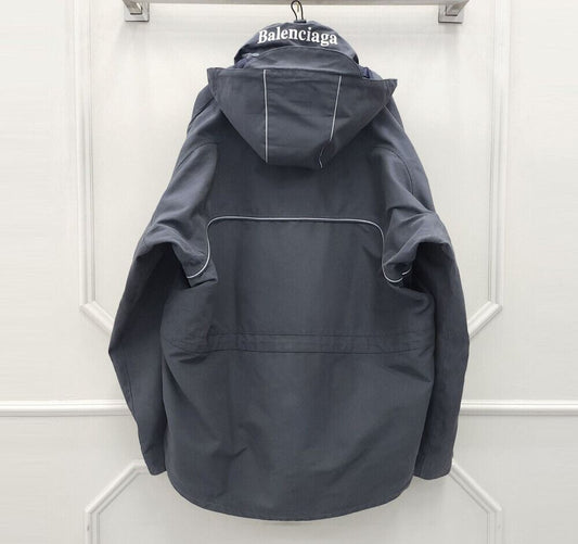Balenciaga Wave Logo Shell Parka Jacket 76813020
