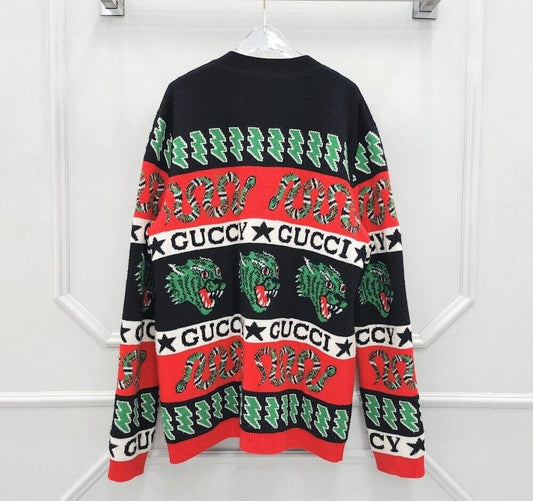 Gucci Animal Pattern Jacquard Embroidery Cardigan 65042132