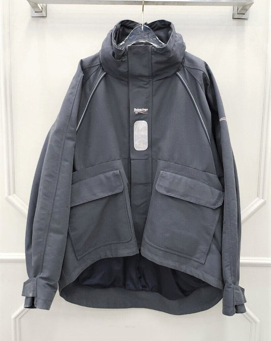 Balenciaga Wave Logo Shell Parka Jacket 42950860