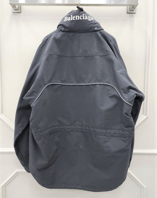 Balenciaga Wave Logo Shell Parka Jacket 42950860