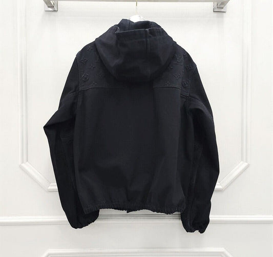 Louis Vuitton Monogram Detail Hooded Denim Jacket 82217636