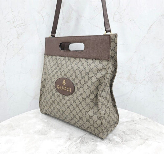 Gucci Supreme Skull Logo Tote Shoulder Bag SKU123 124412092