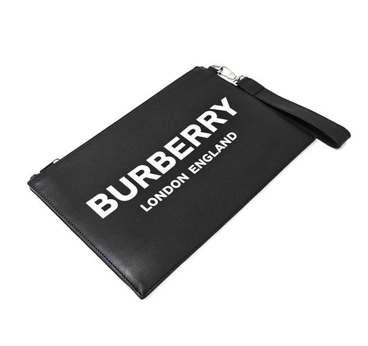 Burberry คลัตช์หนังพร้อมรายละเอียดโลโก้ 7060279128