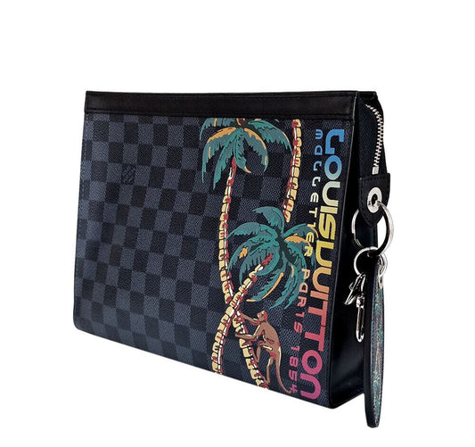 Louis Vuitton Graphite Pochette Voyage MM + Keyring 7150856048 68119079