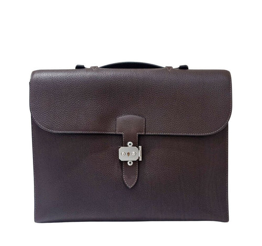 กระเป๋า Hermes Suede Depeche Light 137 U สีน้ำตาล 7413699581
